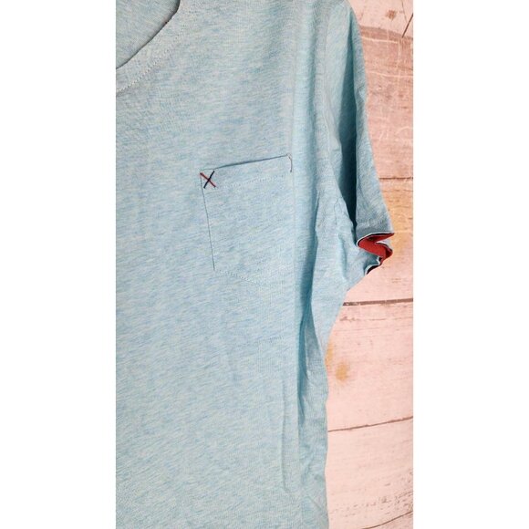 Vassari Los Angeles Aqua Short Sleeve Shirt, Size Large, Designer Cotton/Spandex - Picture 5 of 11